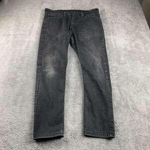 Levis 512 Tapered Jeans Mens 34x27 Black Stretch Mid Rise‎